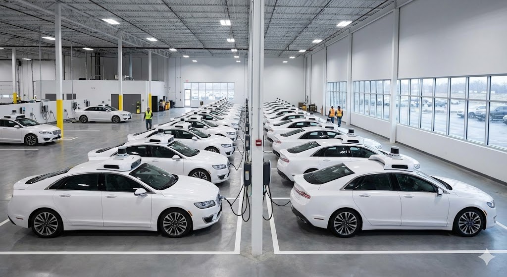 Autonomous vehicles industry corporate environment representing business restructuring (AI Generated Illustration)