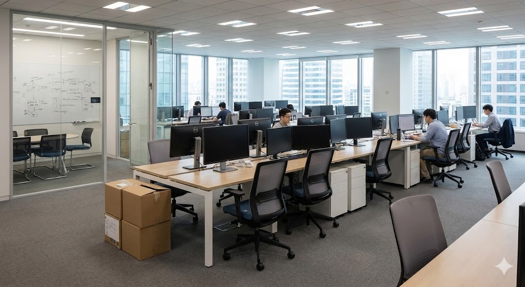 Generative ai industry corporate environment representing business restructuring (AI Generated Illustration)