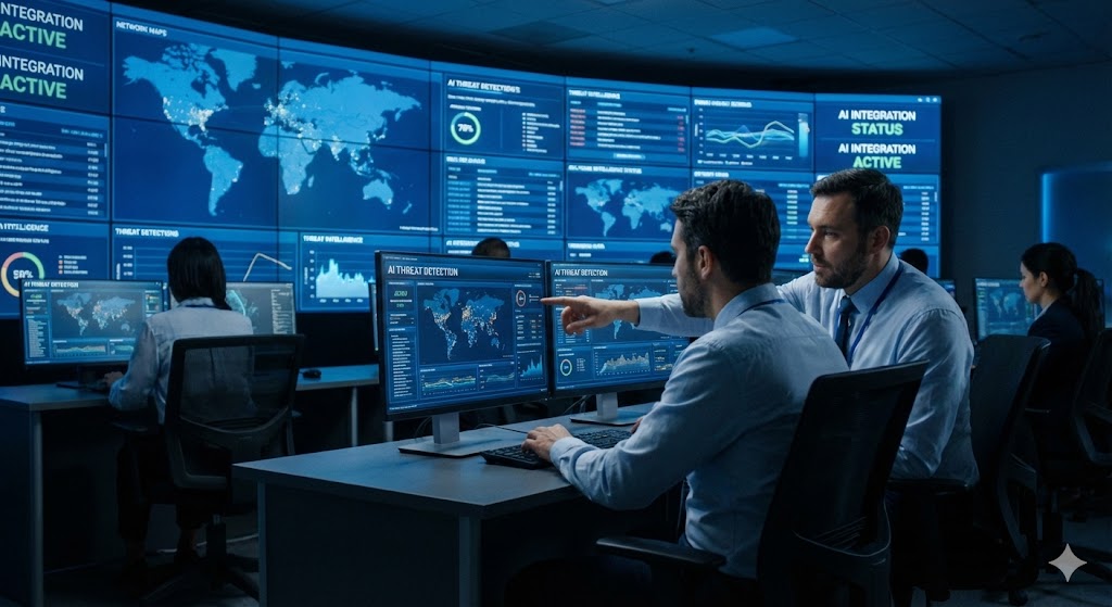 Managed detection and response industry corporate environment representing business restructuring (AI Generated Illustration)