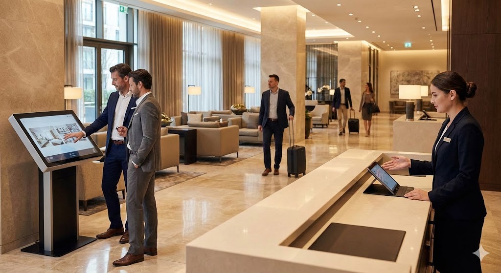 Hospitality industry corporate environment representing business restructuring (AI Generated Illustration)